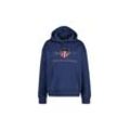 Sweatshirt GANT "Sweatshirt Regular Archive Shield Hoodie", Damen, Gr. L, blau (dunkelblau), Obermaterial: 78% Baumwolle CO. 22% Polyester PES., Sweatshirts