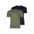 T-Shirt EMPORIO ARMANI "T-Shirt ENDURANCE 2er Pack" Gr. M, marine, oliv, Herren, Obermaterial: 95% Baumwolle CO. 5% Elasthan EL., Shirts