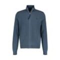 Strickjacke LERROS "LERROS Leichte Strickjacke mit schmaler Rippstruktur" Gr. L, crispy blau, Herren, 100% Baumwolle, Strickjacken