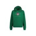 Sweatshirt GANT "Sweatshirt Archive Shield Hoodie", Jungen, Gr. 170, grün (wild grün), Obermaterial: 78% Baumwolle CO. 22% Polyester PES., Sweatshirts