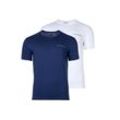 T-Shirt EMPORIO ARMANI "T-Shirt CORE LOGOBAND 2er Pack" Gr. L, blau (blau, weiß), Herren, Obermaterial: 95% Baumwolle CO. 5% Elasthan EL., Shirts