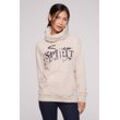 Sweater SOCCX, Damen, Gr. L, faded beige meliert, Material: 72% Baumwolle, 28% Polyester, bedruckt, casual, lässig geschnitten, Rundhals, Sweatshirts, mit Baumwolle