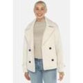 Kurzjacke FUCHS SCHMITT "The Fox Wolljacke", Damen, Gr. 42, beige (cream), 100% Polyester, unifarben, casual, regular fit, V-Ausschnitt, Langarm, Jacken