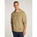 Hoodie TOMMY JEANS "TJM RLX TJ LABEL HOODIE" Gr. L, relic tan, Herren, Obermaterial: 100% Baumwolle, unifarben, Sweatshirts, mit großer Logostickerei