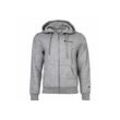 Sweater CHAMPION "Sweatjacke" Gr. L, grau (grau meliert), Herren, Obermaterial: 70% Baumwolle CO. 30% Polyester PES., Sweatshirts