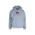 Sweatshirt GANT "Sweatshirt Regular Archive Shield Hoodie" Gr. L, blau (hellblau), Damen, Obermaterial: 78% Baumwolle CO. 22% Polyester PES., Sweatshirts