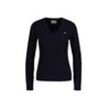 Sweater GANT "Strickpullover STRETCH COTTON CABLE V-NECK", Damen, Gr. L, blau, Obermaterial: 88% Baumwolle CO. 10% Polyamid PA. 2% Elasthan EL., Sweatshirts