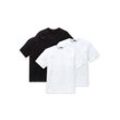 T-Shirt SCHIESSER "T-Shirt American T-Shirt 4er Pack", Herren, Gr. L, schwaz, weiß, Obermaterial: 100% Baumwolle CO., Kurzarm, Shirts