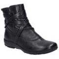 Stiefelette JOSEF SEIBEL "Charlotte 11" Gr. 42, schwarz, Damen, Leder, Schuhe, Boots, Winterboots, Stiefel mit modischer Raffung