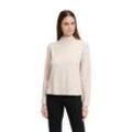 Strickpullover BETTY BARCLAY "Betty Barclay Feinstrickpullover mit Rippenstruktur" Gr. 36, beige, Damen, Strick, Obermaterial: 50% Viskose, 27% Polyamid, 23% Polyester., Pullover, Strass