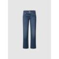 Gerade Jeans PEPE JEANS "STRAIGHT JEANS LW" Gr. 26, Länge 34, schwarz comfort stretch, Damen, Denim/Jeans, Obermaterial: 99% Baumwolle, 1% Elasthan, Jeans, mit doppeltem Knopfverschluss