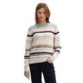 Strickpullover TOM TAILOR DENIM Gr. XS (34), irregular multicolor stripe, Damen, Strick, Obermaterial: 79% Polyacryl, 18% Polyester, 3% Elasthan, gestreift, Pullover, mit Streifenmuster