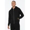 Kapuzensweatjacke HARLEM SOUL, Herren, Gr. L, schwarz, Material: 65% Baumwolle, 35% Polyester, unifarben, casual, lässig geschnitten normal, Langarm eingesetzt Rippbündchen, Sweatjacken, mit Baumwolle