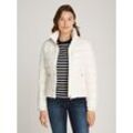 Steppjacke TOMMY HILFIGER "LW DOWN FEMININE GLOSS JACKET" Gr. L (40), weiß (ivory petal), Damen, Obermaterial: 100% Polyamid, unifarben, Jacken, mit leichter Wattierung