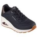 Sneaker SKECHERS "UNO WEDGE-HI STEPS", Damen, Gr. 40, schwarz, Lederimitat, casual, Schuhe Sneaker, Keilsneaker, Schnürschuh mit Air-Cooled Memory Foam