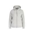 Sweater GANT "Sweatjacke REGULAR TONAL SHIELD ZIP HOODIE" Gr. L, grau, Damen, Obermaterial: 78% Baumwolle CO. 22% Polyester PES., Sweatshirts