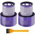 2er-Pack waschbarer, wiederverwendbarer Ersatzfilter für Dyson V10 SV12 Cyclone Animal Absolute Motorhead Total Clean Pro Extra Akku-Staubsauger mit