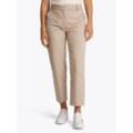 7/8-Hose TOMMY HILFIGER, Damen, Gr. 38, N-Gr, beige, Web, Obermaterial: 65% Baumwolle, 33% Lyocell, 2% Elasthan, unifarben, casual, slim fit 7/8-Länge, Hosen, mit Bügelfalten