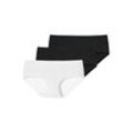 Panty SCHIESSER "Panty 3er Pack", Damen, Gr. S, schwarz, schwarz, weiß, Obermaterial: 50% Baumwolle CO. 40% Polyamid PA. 10% Elasthan EL., Unterhosen