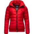 Steppjacke MARIKOO "Poison" Gr. S (36), rot, Damen, Oberstoff: 100% Polyester, Futter: 100% Polyester, Wattierung: 100% Polyester, Ärmelfutter: 100% Polyester, clean, Jacken, stylische Damen Winterjacke mit hohem Kragen