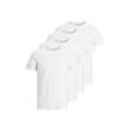 T-Shirt JACK & JONES "T-Shirt JACBASIC CREW NECK TEE 2PK 4er Pack", Herren, Gr. M, weiß, Obermaterial: 100% Baumwolle CO., Kurzarm, Shirts