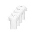 T-Shirt JACK & JONES "T-Shirt JACBASIC V-NECK TEE 2PK 2er Pack", Herren, Gr. M, weiß, Obermaterial: 100% Baumwolle CO., Kurzarm, Shirts