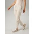 Schlupfhose ANISTON CASUAL, Damen, Gr. 36, N-Gr, weiß (wollweiß), Cord, Obermaterial: 88% Polyester, 10% Polyamid, 2% Elasthan, unifarben, leicht glänzend, Strukturmuster, casual, figurumspielend knöchelfrei, Hosen, aus trendigem, elastischen Cord