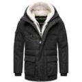 Winterjacke STONE HARBOUR "Lauroo XX" Gr. L (52), schwarz, Herren, Obermaterial: 100% Polyester, Innenfutter: 100% Polyester, Wattierung: 100% Polyester, Ärmelfutter: 100% Polyester, Kunstpelz: 100% Polyester, Jacken, urbane Herren Steppjacke mit kuscheligem Kunstpelz-Kragen