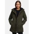 Winterjacke NAVAHOO "Winterfunke", Damen, Gr. M, grün (olive), Obermaterial: 100% Baumwolle; Innenmaterial: 100% Polyester; Futter&Wattierung: 100% Polyester, Jacken, Designer Winterjacke mit Teddyfell gefüttert