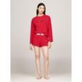 Pyjama TOMMY HILFIGER UNDERWEAR "LS SHORT PRT PJ SET" Gr. M (38), rot (primary rot), Damen, Jersey, Obermaterial: 95% Baumwolle, 5% Elasthan, bedruckt, Homewear-Sets, mit Herzen Allover-Muster