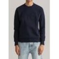 Sweatshirt GANT "D1. TONAL ARCHIVE SHIELD C-NECK" Gr. L, blau (evening blau), Herren, Sweatware, Obermaterial: 100% Baumwolle, Sweatshirts, mit Logostickerei auf der Brust