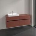 Villeroy und Boch Collaro Waschtischunterschrank C08500AH 140x54,8x50cm, Waschtisch links, wine red