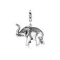 Charm-Einhänger NENALINA "Anhänger Elefant Groß Tier Reise 925 Silber", silber, Charms, Damen, ohne Stein, Silber 925 (Sterlingsilber)