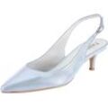 Slingpumps HEINE, Damen, Gr. 35, blau (hellblau), Nubukleder, Glattleder, Leder, feminin, Schuhe