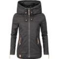 Outdoorjacke NAVAHOO "Wekoo" Gr. S (36), schwarz (gepunktet), Damen, Oberstoff: 100% Baumwolle, Futter: 100% Polyester, Ärmelfutter: 100% Polyester, Jacken, moderner Damen Übergangsparka aus Baumwolle mit Kapuze