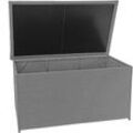 Poly-Rattan Kissenbox HHG-570, Gartentruhe Auflagenbox Truhe Basic grau, 80x160x94cm 950l