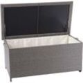 Poly-Rattan Kissenbox HHG 570, Gartentruhe Auflagenbox Truhe Premium grau, 51x100x50cm 170l