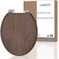 MDF WC Sitz DARK WOOD, Toilettendeckel mit Absenkautomatik Motiv, Klobrille mit Holzkern, Toilettensitz, WC Deckel