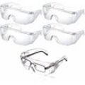 Jalleria - 5 Stück Schutzbrille gegen Tröpfchen, Augenschutz, Anti-Staub-Brille, transparente Anti-Beschlag-Schutzbrille für den täglichen Gebrauch,