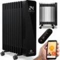 Lradiator 2500W, Elektrische Heizung, energiesparend, Touchscreen, WiFi App & Fernbedienung, Mobil Öl-Radiator, Schwarz - Kesser