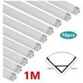 Swanew - 10x1m led Aluminium Profil led Aluprofil Alu Schiene Leiste Inner Modelle für led Streifen Eloxiert Leuchte V-form