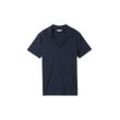 TOM TAILOR Damen T-Shirt mit Polokragen, blau, Uni, Gr. XS