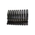 Detreu - Haarclips 11,5 cm schwarz - 10er-Set