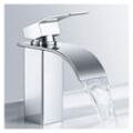 Wasserfall-Waschtischarmatur, Edelstahl-Badezimmerarmatur, Chrom-Waschtischarmatur, elegantes Design