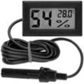 Digitales Thermometer Hygrometer Mini-Digitalanzeige Temperatur-Luftfeuchtigkeitsmesser mit Sonde für Gewächshaus und Garten - Ej.life