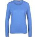 Rundhals-Pullover aus Schurwolle und Kaschmir include blau, 36