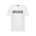 T-Shirt HUGO "T-Shirt Dulivio 1er Pack" Gr. L, schwarz-weiß (weiß, schwarz), Herren, Obermaterial: 100% Baumwolle CO., Shirts