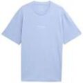 TOM TAILOR DENIM Herren Relaxed Fit T-Shirt aus Baumwolle, blau, Uni, Gr. XXL