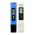 Blau) Wasserqualitätstestmessgerät tds ph ec Temperatur 4-in-1-Set Digitaltester mit LCD-Display-Test für Schwimmbad, Aquarium