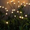 Csparkv - Warmweiß) Solarleuchten Außen, 1 Stück 10 led Solar Firefly Lights für Garten, Balkon, Solarlampe Outdoor Gartendekoration, Wasserdicht IP65